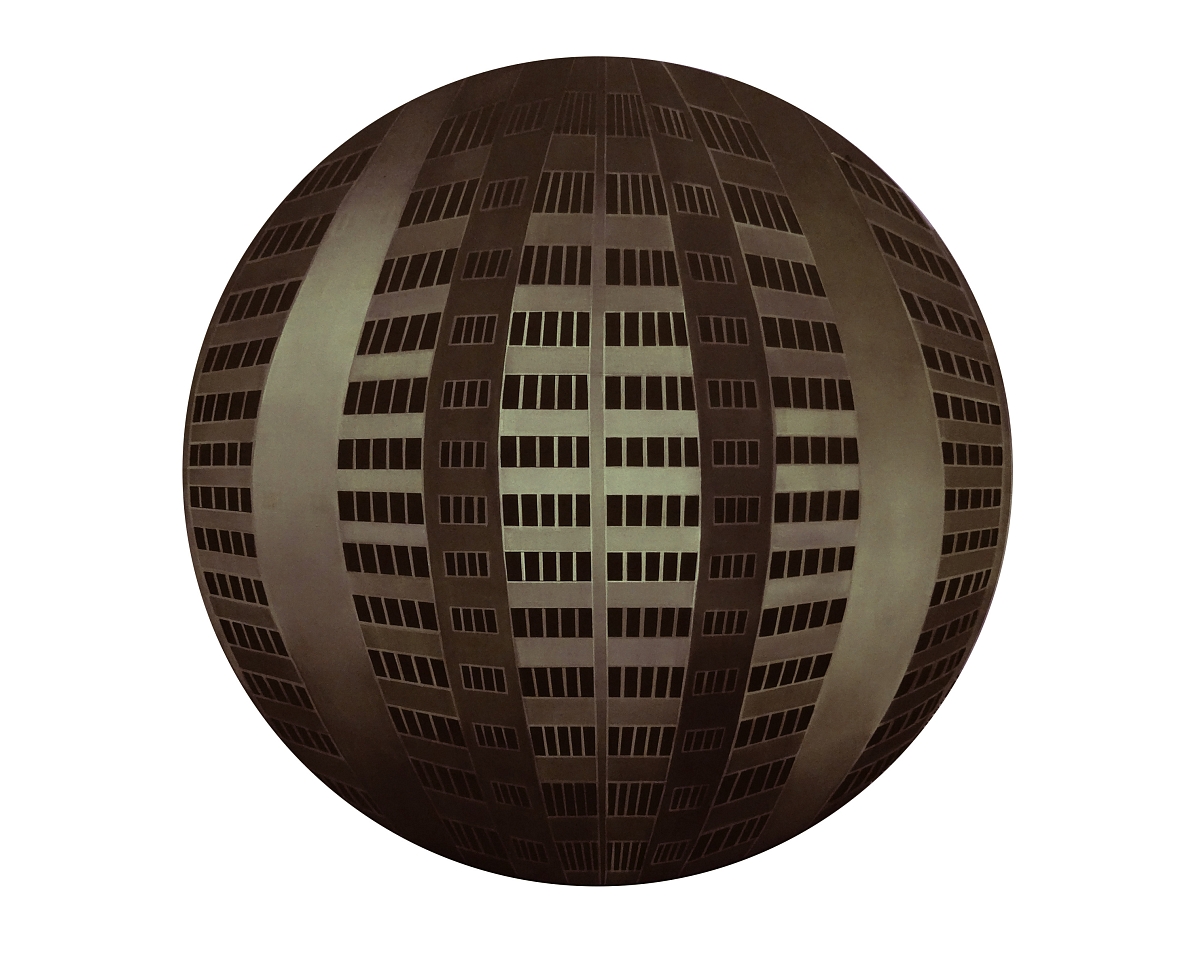 Judas/peephole, tondo, diameter 100cm, acrylic on canvas, 2015